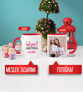 Anasınıfı Öğretmenine Hediye Anasınıfı Öğretmeni Kupa Bardak Kırmızı Fotoğraflı