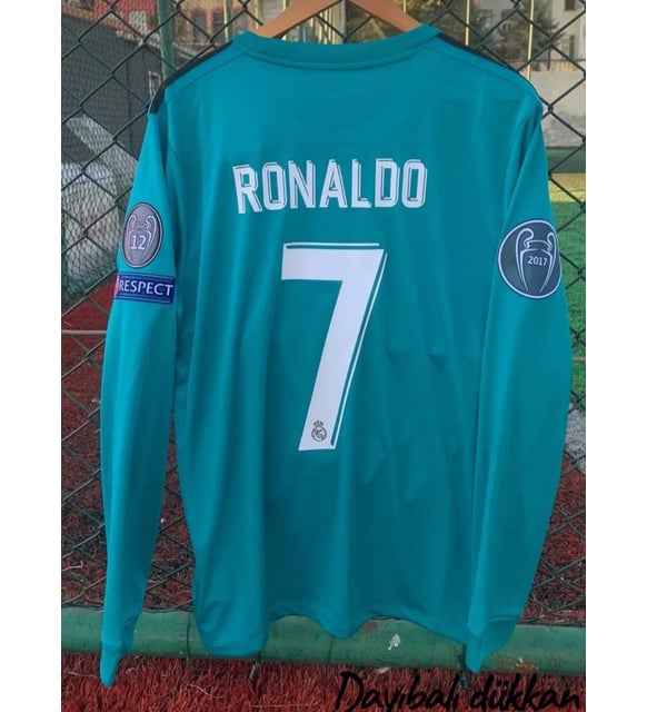 CRİSTİANO RONALDO REAL MADRİD 2017 TURKUAZ YETİŞKİN UZUN KOLLU