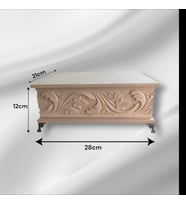 Ahşap- Ham Mdf- Desenli-takı-makyaj-aksesuar-çok Amaçlı- Ayaklı dikdörtgen Dekoratif Kutu