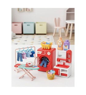 Oem Oyuncak Çamaşır Makinesi Seti 3+ Yaş Eğitici Oyuncak Ev Seti Mini Laundry Set Aksesuar