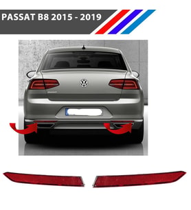 Passat B8 Sedan Arka Tampon Reflektörü Dış Sağ Sol Takım