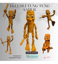 Tung Tung Sahur Eklemli 12 Cm Figür (Turuncu)