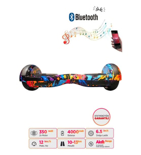 CityMate Elektrikli Kaykay Hoverboard 6.5 Inch scooter  Desenli Akıllı Denge - D26