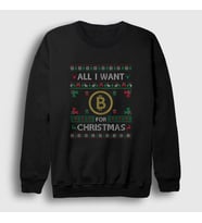 Presmono Unisex Siyah Bitcoin For Christmas Yılbaşı Sweatshirt 269018tt