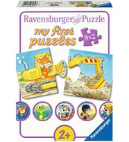Ravensburger 30743 İnşaatçı Hayvanlar Çocuk Puzzle, 9X2 Parça (Krem)