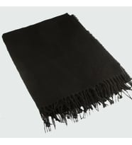 unisex yün şal (Siyah)