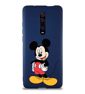 Xiaomi Mi 9T Soft Premier Kapak Mickey Mouse-E Tasarımlı Silikon Kılıf - Lacivert (Şeffaf)