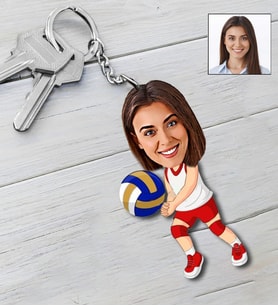 Kişiye Özel Voleybol Tasarımlı Karikatür Anahtarlık 104
