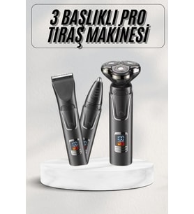 Yüksek Performanslı 3 Başlıklı Profesyonel Şarjlı Islak ve Kuru Kullanıma Uygun