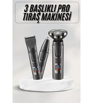 Yüksek Performanslı 3 Başlıklı Profesyonel Şarjlı Islak ve Kuru Kullanıma Uygun