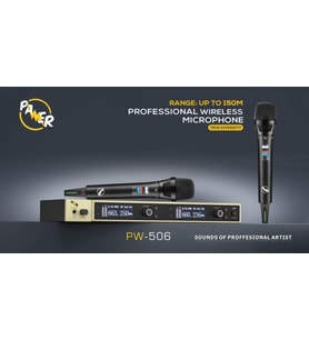 PAWER PW - 506 (EE) ÇİFT EL TELSİZ MİKROFON (Sarı)