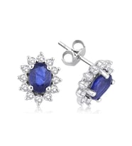 2.50 Karat Safir Pırlanta Küpe