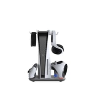 TP5-3550 PS5 / PS5 Slim / PS VR2 Uyumlu RGB Işıklı Multifonksiyonel Şarj Standı  Soğutucu Fan + Dua (Beyaz)
