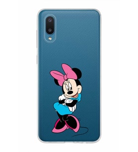 Samsung Galaxy A02  Kapak Minnie Mouse Tasarımlı Şeffaf Silikon Kılıf