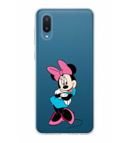 Samsung Galaxy A02  Kapak Minnie Mouse Tasarımlı Şeffaf Silikon Kılıf