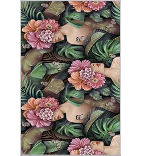 Eliana Home Baskılı, Yıkanabilir Kaymaz Taban Salon Halısı LNA1662 100x150 cm (Yeşil)