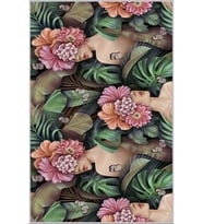 Eliana Home Baskılı, Yıkanabilir Kaymaz Taban Salon Halısı LNA1662 100x150 cm (Yeşil)