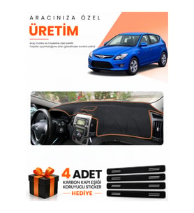 HYUNDAİ İ30 (2007-2012) Uyumlu Torpido Koruma Örtüsü Oto Kılıfı - Siyah Kahverengi