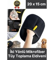 Yeniden Kullanılabilir İki Yönlü Mikrofiber Kedi Köpek Evcil Hayvan Tüy Toplama Eldiveni 20 x 15 cm