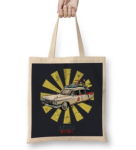 Ghostbusters Ecto 1 Retro Japanese Bez Çanta Uzun Saplı