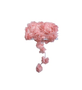 Lazer Kesim Tülden Çiçek (Şifon Çiçek) (10 Metre)  Pembe