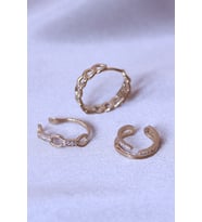 Zirkon Taşlı Zincir Model Küpe Seti (Çok Renkli)