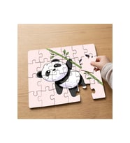 Bambu Tutan Sevimli Panda Tasarımlı 24 Parça Ahşap Çocuk Puzzle MPK0655