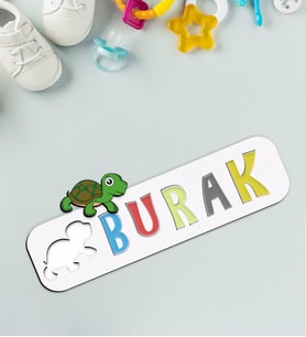 BK Toys Çocuklara Özel İsimli Figürlü Ahşap Eğitici Yapboz Puzzle-15