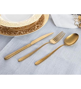Royking Vizyon 36 Parça Mat Gold Çatal Kaşık Takımı RSK 006