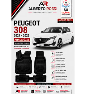 PEUGEOT 308 2021 - 2026 Araca Özel Kauçuk 3D Profesyonel Oto Paspası