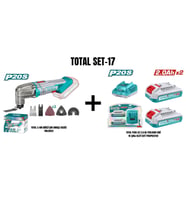 Total Set-17 (TOTAL LI-ION AKÜLÜ ÇOK AMAÇLI KESİCİ+2Lİ 2.0 Ah AKÜ VE ŞARJ ALETİ SETİ)