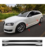 Audi A3 8P Yan Marşpiyel Seti Plastik 2 Adet Mat Siyah 2006 2007 2008 2009 2010 2011 2012 karlık+ek+bodykit