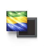 Buzdolap Magnetleri - Gabon Bayrağı ve Paper Cut Tema - 2'li Set Magneti