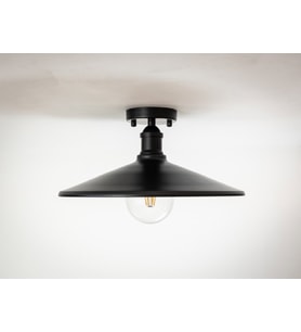 RİOLİGHT RETRO,RUSTİK MUTFAK,ODA,SALON CAFELER İÇİN TEKLİ METAL PLOFONYER AVİZE ÇAP:38CM (Siyah)