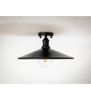 RİOLİGHT RETRO,RUSTİK MUTFAK,ODA,SALON CAFELER İÇİN TEKLİ METAL PLOFONYER AVİZE ÇAP:38CM (Siyah)