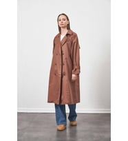 Tokalı Oversize Trenchcoat Kahve (A.Kahve)