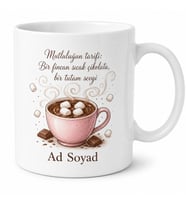 Sıcak Çikolata ve Marshmallow Temalı Kupa Bardak Özel Tasarım Hediye