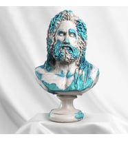 Zeus 'Blue Coral' Dekoratif Heykel, Pop Art Roma Yunan Heykelleri
