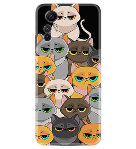Xiaomi Redmi Note 12S Kılıf Resimli Desenli Silikon Platinium Series Kediler 1885