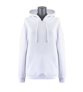 Kapüşonlu Kadın Sweatshirt - Beyaz