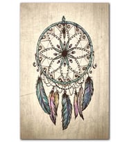 CakatabloSarı Ahşap Zeminde Dream Catcher Figürü Görseli MDF Tablo