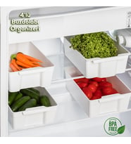 Porsima 229 Çok Amaçlı Buzdolabı Düzenleyici Dolap içi Organizer 4'lü Buzdolabı Sepeti Beyaz