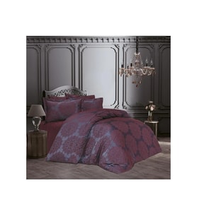 Tiara Bambu Jakar Kumaş Bordo Çift Kiş. Nevresim Takımı Battal Boy 6 Parça 1194