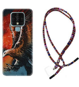 Tecno Camon 16 18P Pova Kılıf Boyun Asklı Rasta Silikon Kartal Uçarken 1718