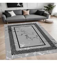 Eliana Home Dijital Baskı Yıkanabilir Kaymaz Taban Salon Halısı Ve Yolluk LNA0845-FNL55 (Gri)