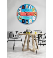 bilge Tasarım retro Duvar Saati 35 x 35 CM (Karışık)
