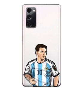 Samsung Galaxy S20 FE Uyumlu Lionel Messi Desenli Şeffaf Telefon Kılıfı