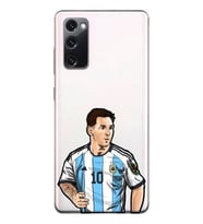 Samsung Galaxy S20 FE Uyumlu Lionel Messi Desenli Şeffaf Telefon Kılıfı
