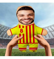 Motto Gift Kişiye Özel Fotoğraflı Sarı Kırmızı Taraftar Peluş Oyuncak 531014
