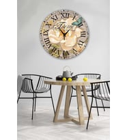 Bilge Retro Tasarımlı Duvar Saati 35 X 35 Cm (Baskılı)